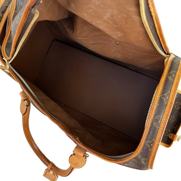 Authentic Louis Vuitton Monogram & Vachetta Leather Dog Pet Carrier Sac Chien 50 - Picture 9 of 15